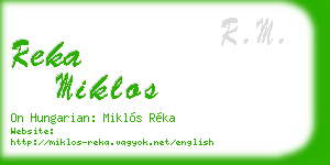 reka miklos business card