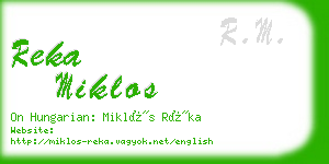 reka miklos business card